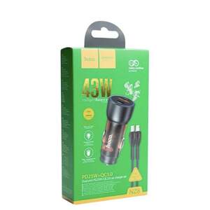 Зарядний пристрій Hoco Type-C to Lightning cable Sprinter dual port Car charger NZ8 | brown