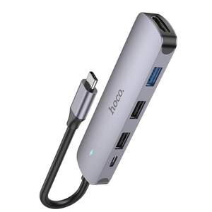 USB Hub Hoco HB27 Type-C Multi-function Converter(HDMI+USB3.0+USB2.0*2+PD)