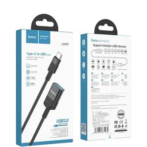Кабель Hoco подовжувач тато-мама Type-C – USB 3.0 1,2 метра 5Гбіт/с Black (U107_usbC)