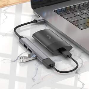 USB-hub хаб адаптер перехідник 4-в-1 HOCO HB26 |USB to USB 3.0*1+USB 2.0*3| Сірий
