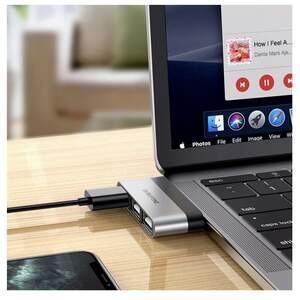 USB-хаб Borofone DH1 Type-C to USB 3.0/2USB Adapter перехідник Сталевий