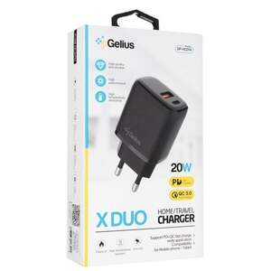 Мережевий зарядний пристрій Gelius X-Duo GP-HC014 USB+Type-C QC3.0/PD20W Black