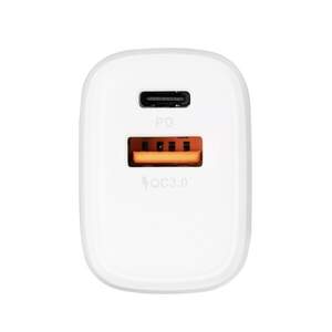 Мережевий зарядний пристрій Gelius X-Duo GP-HC014 USB+Type-C QC3.0/PD20W White
