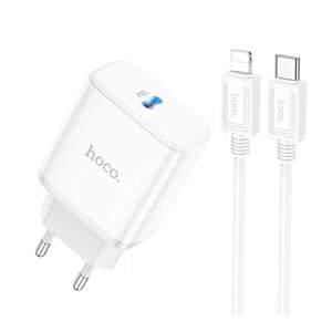 Зарядний пристрій із швидкою зарядкою PD20W + кабель Lightning HOCO C104A
