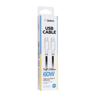 Кабель USB Gelius Full Silicon GP-UCN001CC Type-C to Type-C (1.2м) (60W) Black/White
