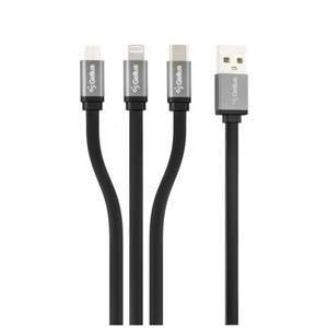 Кабель Gelius Squid GP-UC102 3in1 MicroUSB/Lightning/Type-C Black 1m (12W)